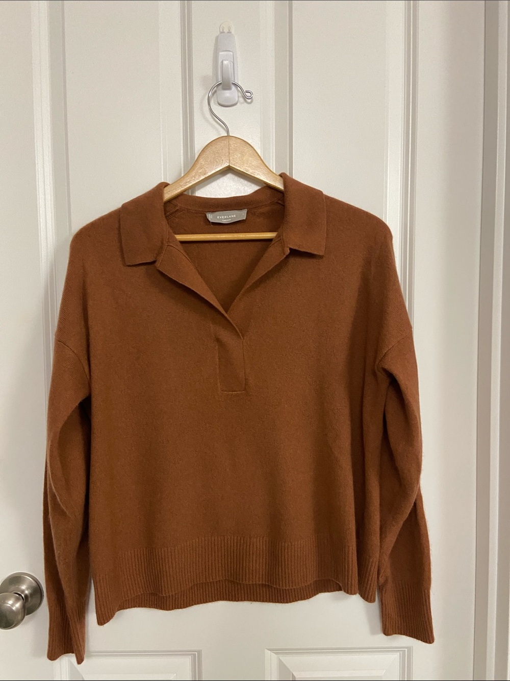 Everlane Russet Polo-Neck Cashmere-Blend Sweater